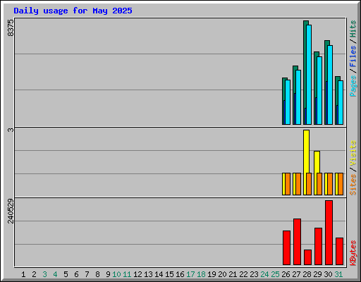 Daily usage for May 2025